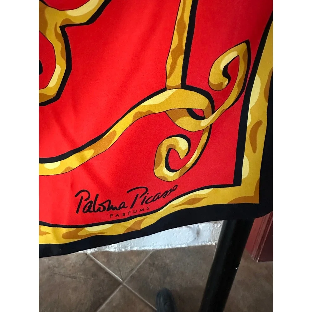 Paloma Picasso Scarf Multicolor Silk‎ Zodiac Astrology Print 31in Square
